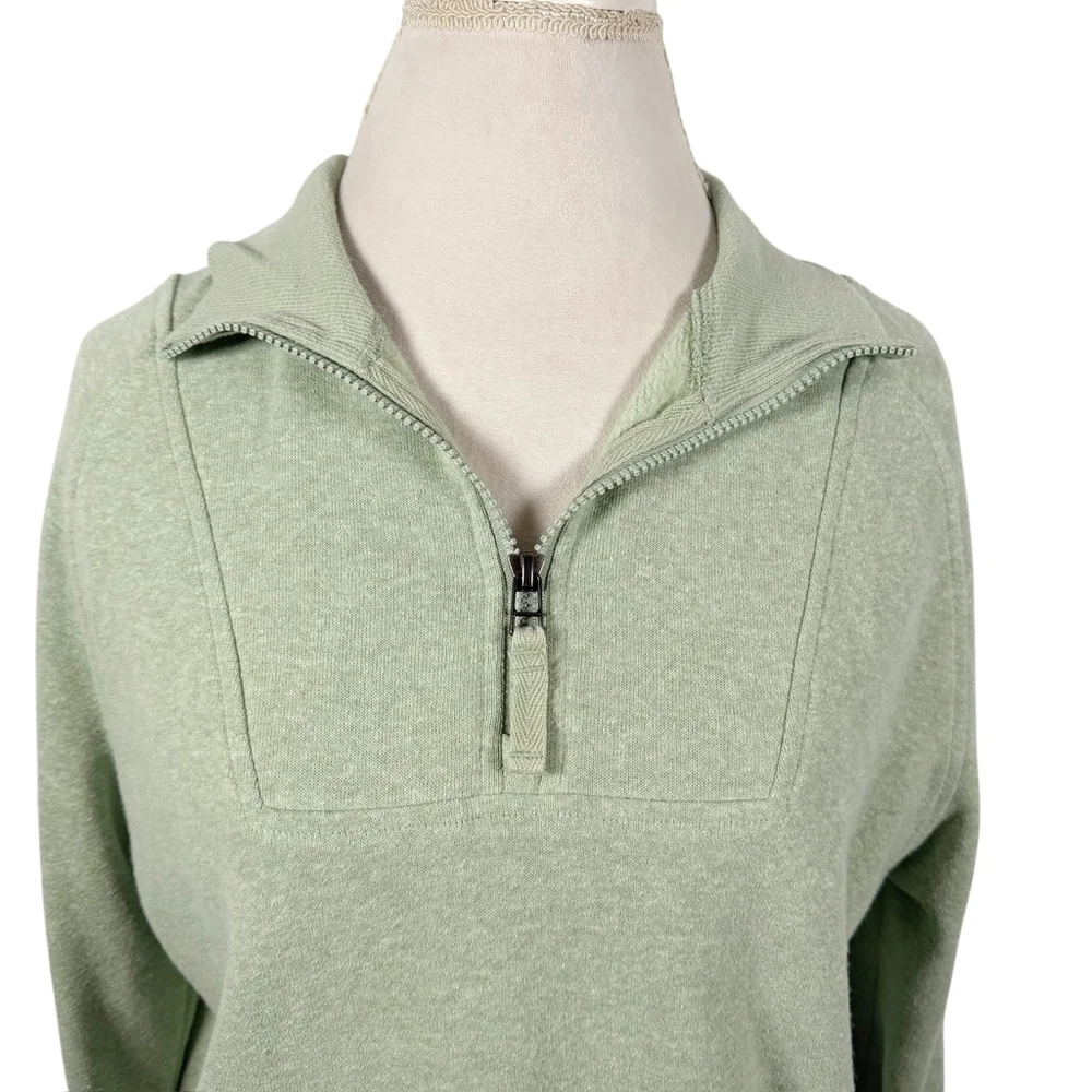 Prana Cozy Up Pullover Sweatshirt Heather Green Crop Length Relaxed Size S - Picture 5 of 12